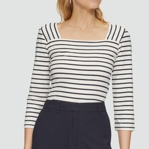 Saint James Nautical Casual Coastal Feminine Striped Top Size 8.